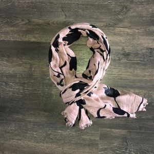 Loft- Black floral scarf.